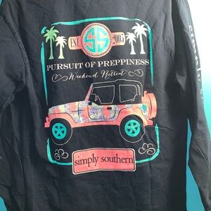 Long Sleeve Navy Blue Simply Southern Jeep Tee